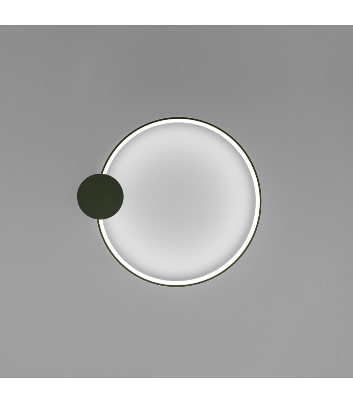 Rio 55cm Integrated LED Semi Flush Ceiling Light Olive Green 4000K-7
