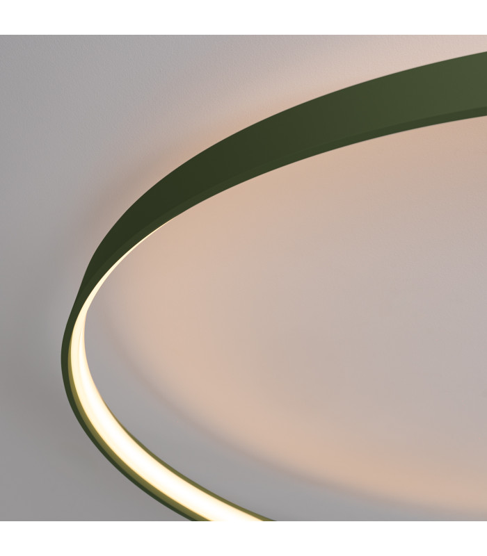 Rio 78cm Integrated LED Semi Flush Ceiling Light Olive Green 3000K-8