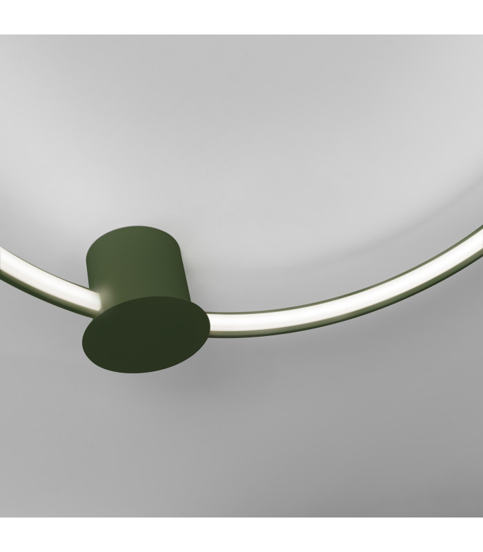 Rio 110cm Integrated LED Semi Flush Ceiling Light Olive Green 4000K-6