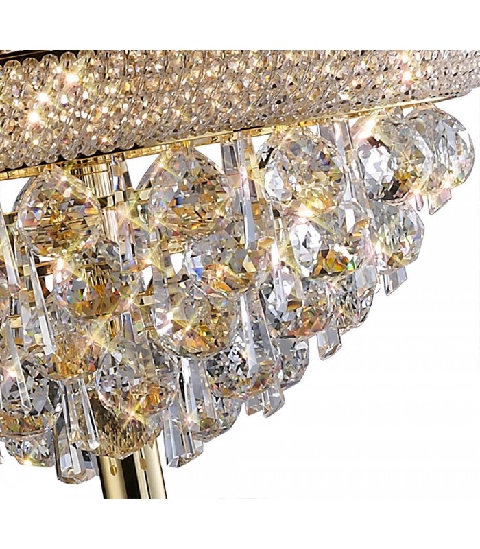 Floor Lamp 8 Light French Gold, Crystal - 8