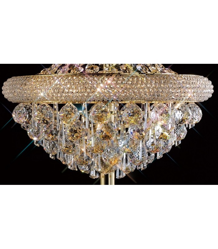 Floor Lamp 8 Light French Gold, Crystal - 12