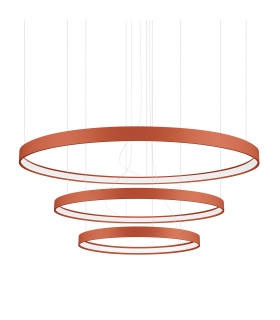 Rio 110cm Triple Ring Integrated LED Pendant Ceiling Light Red Ochre 3000K-1