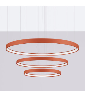Rio 110cm Triple Ring Integrated LED Pendant Ceiling Light Red Ochre 4000K-2