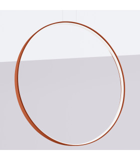 Rio 110cm Verticle Ring Integrated LED Pendant Ceiling Light Red Ochre 3000K-2