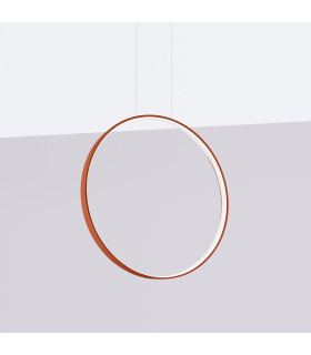 Rio 55cm Verticle Ring Integrated LED Pendant Ceiling Light Red Ochre 4000K-2