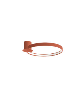 Rio 55cm Integrated LED Semi Flush Ceiling Light Red Ochre 3000K-1