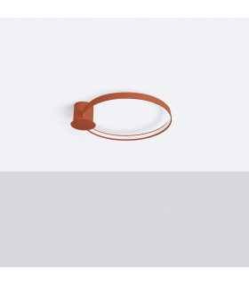 Rio 55cm Integrated LED Semi Flush Ceiling Light Red Ochre 3000K-2