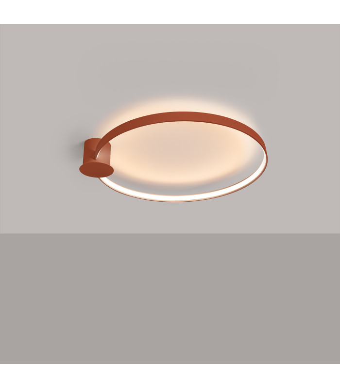 Rio 78cm Integrated LED Semi Flush Ceiling Light Red Ochre 3000K-3