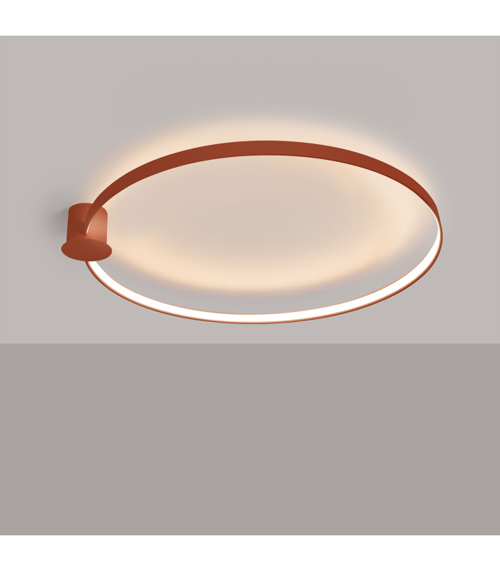 Rio 110cm Integrated LED Semi Flush Ceiling Light Red Ochre 3000K-3