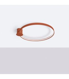 Rio 78cm Integrated LED Semi Flush Ceiling Light Red Ochre 4000K-2