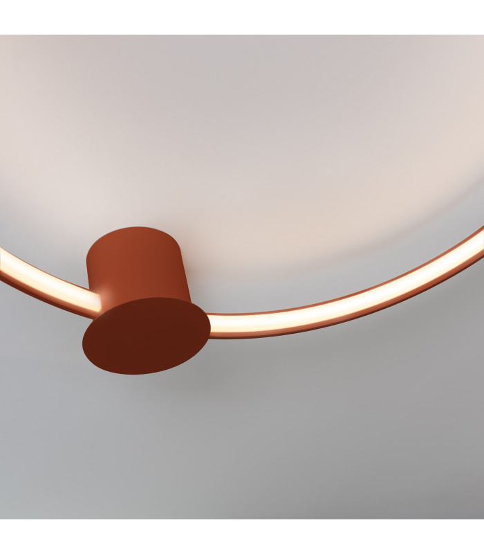 Rio 110cm Integrated LED Semi Flush Ceiling Light Red Ochre 3000K-6