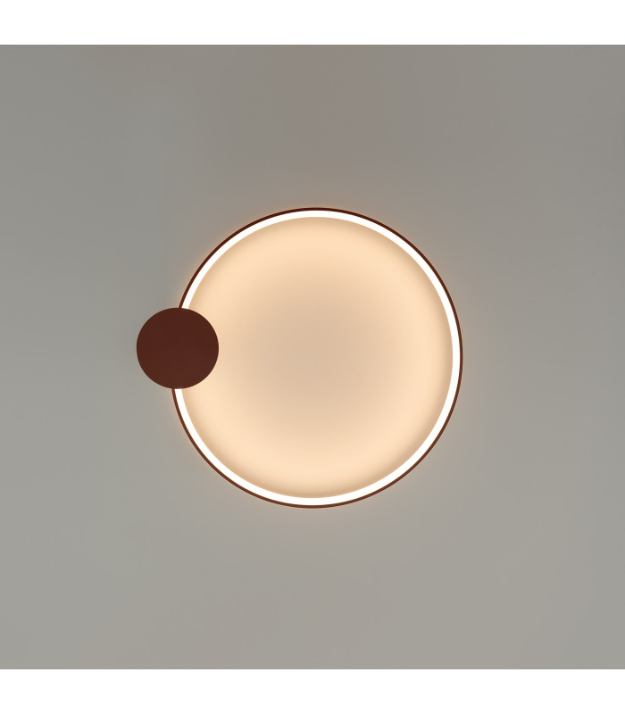 Rio 55cm Integrated LED Semi Flush Ceiling Light Red Ochre 3000K-7