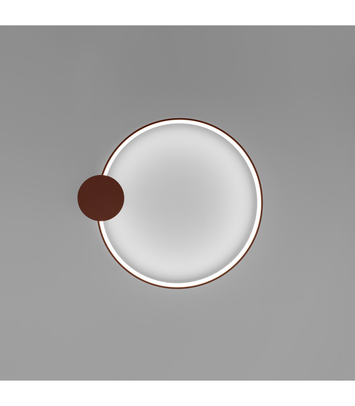 Rio 55cm Integrated LED Semi Flush Ceiling Light Red Ochre 4000K-7