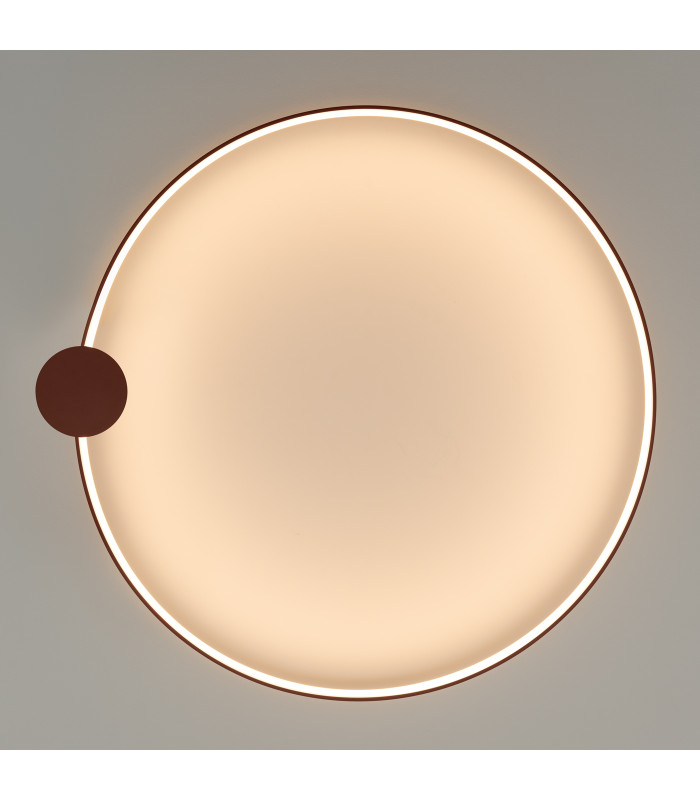 Rio 110cm Integrated LED Semi Flush Ceiling Light Red Ochre 3000K-7