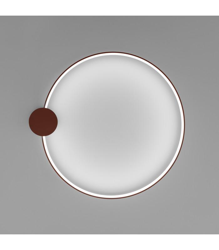 Rio 78cm Integrated LED Semi Flush Ceiling Light Red Ochre 4000K-7