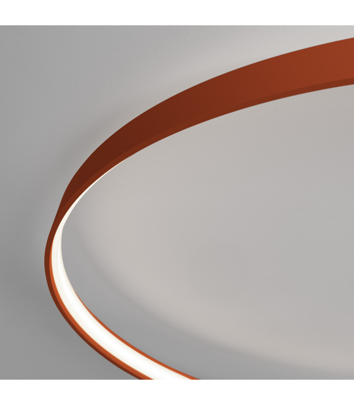 Rio 110cm Integrated LED Semi Flush Ceiling Light Red Ochre 4000K-8