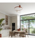 Rio 55cm Integrated LED Semi Flush Ceiling Light Red Ochre 4000K-12