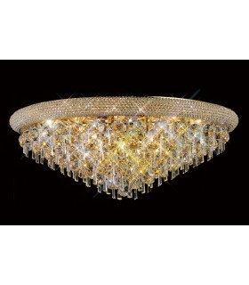 Flush Ceiling 16 Light French Gold, Crystal - 2