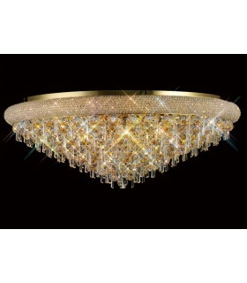 Flush Ceiling 18 Light French Gold, Crystal - 2