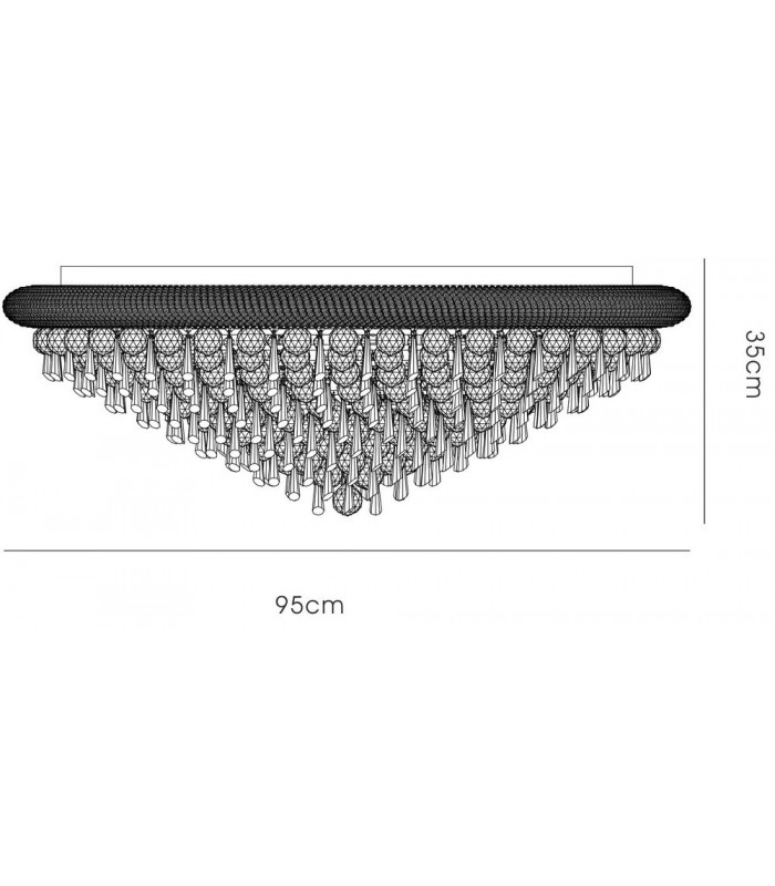 Flush Ceiling 18 Light French Gold, Crystal - 3
