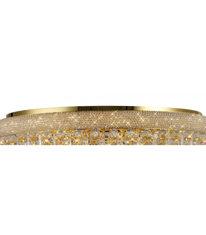 Flush Ceiling 18 Light French Gold, Crystal - 4