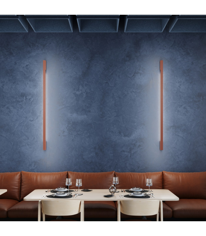 Lahti 90cm Integrated LED Wall Lamp Red Ochre 3000K-8