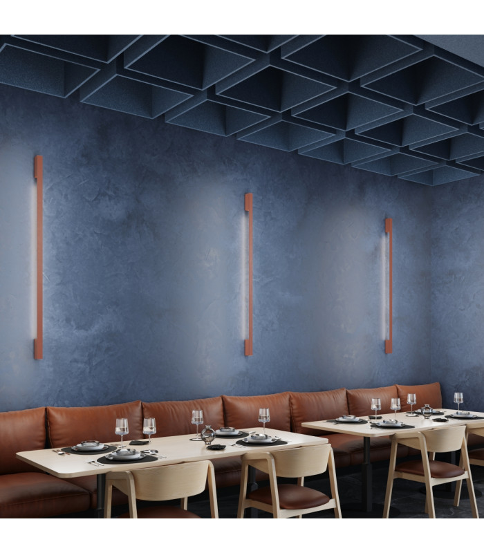 Lahti 90cm Integrated LED Wall Lamp Red Ochre 3000K-9