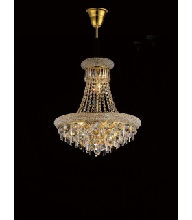 Ceiling Pendant Chandelier 9 Light French Gold, Crystal - 2