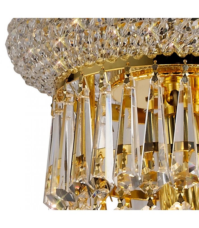 Ceiling Pendant Chandelier 9 Light French Gold, Crystal - 5