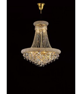 Ceiling Pendant Chandelier 13 Light French Gold, Crystal - 2