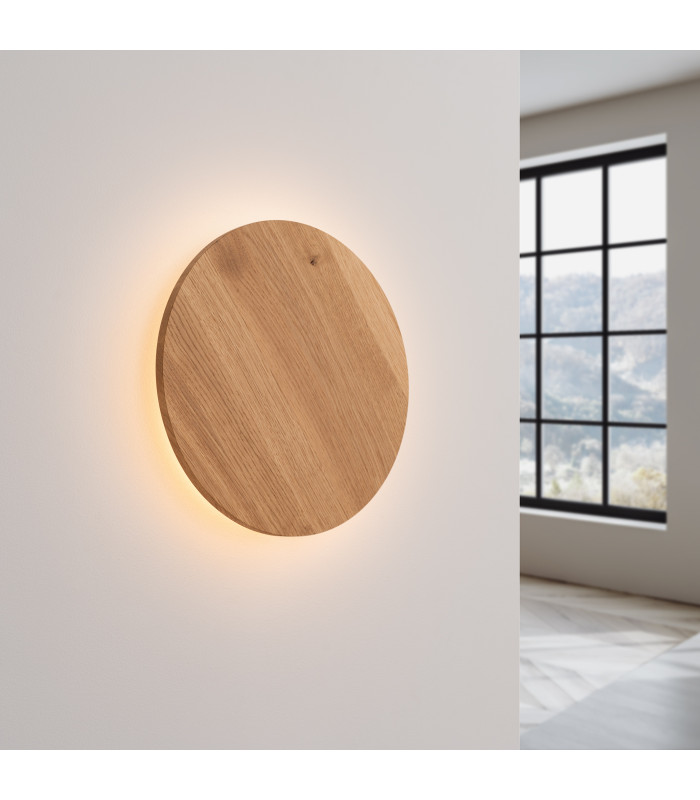 Borgen Integrated LED Flush Wall Lamp Oak-3
