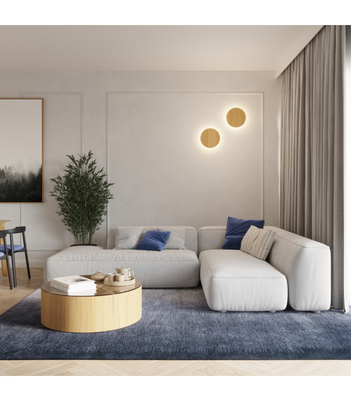 Borgen Integrated LED Flush Wall Lamp Oak-11