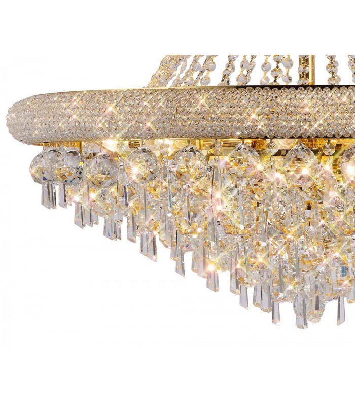 Ceiling Pendant Chandelier 18 Light French Gold, Crystal - 7