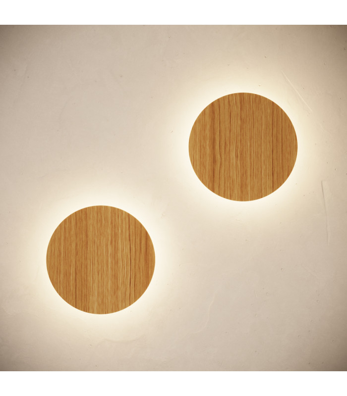 Borgen Integrated LED Flush Wall Lamp Oak-13
