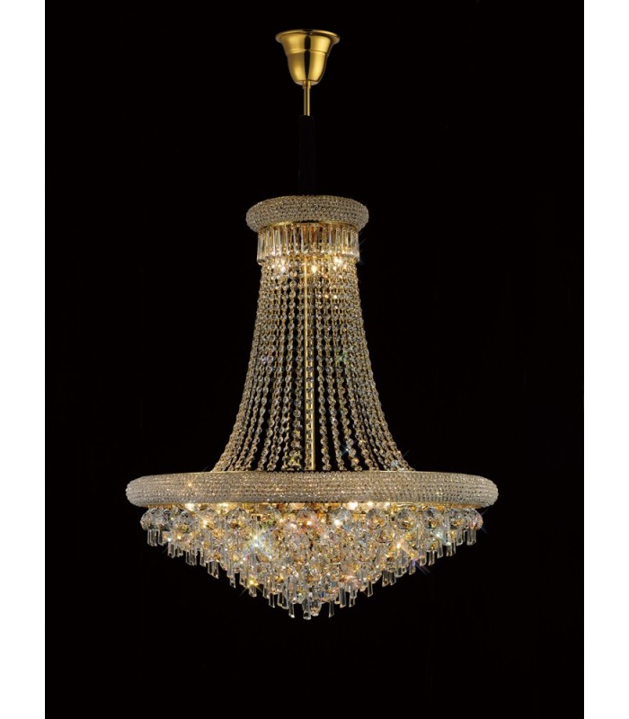 Ceiling Pendant Chandelier 20 Light French Gold, Crystal - 2