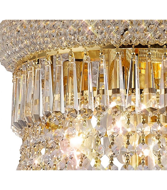 Ceiling Pendant Chandelier 20 Light French Gold, Crystal - 5