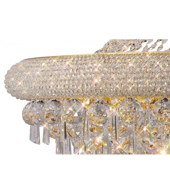 Ceiling Pendant Chandelier 20 Light French Gold, Crystal - 10