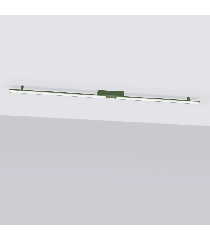 Lagom Integrated LED Semi Flush Ceiling Light Olive Green 3000K-2