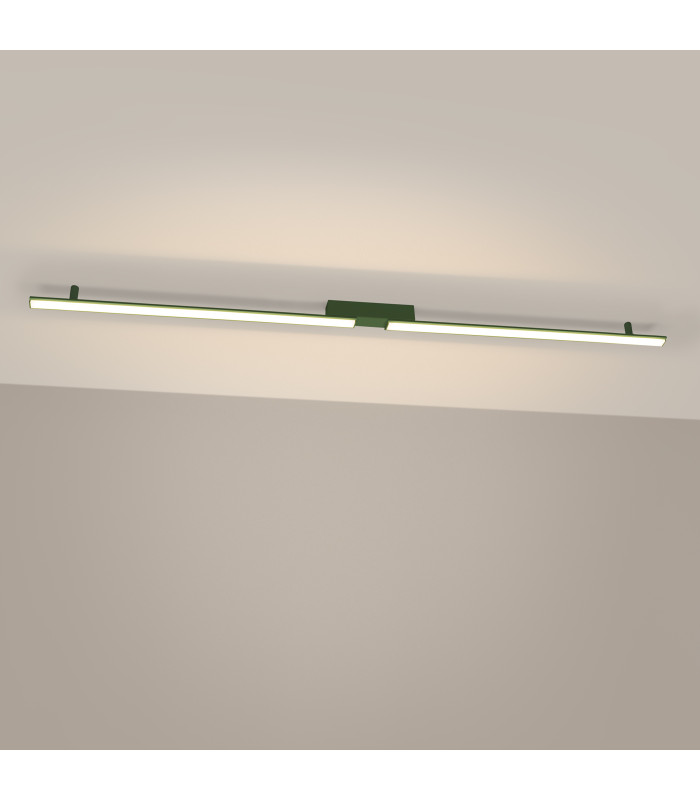Lagom Integrated LED Semi Flush Ceiling Light Olive Green 3000K-3