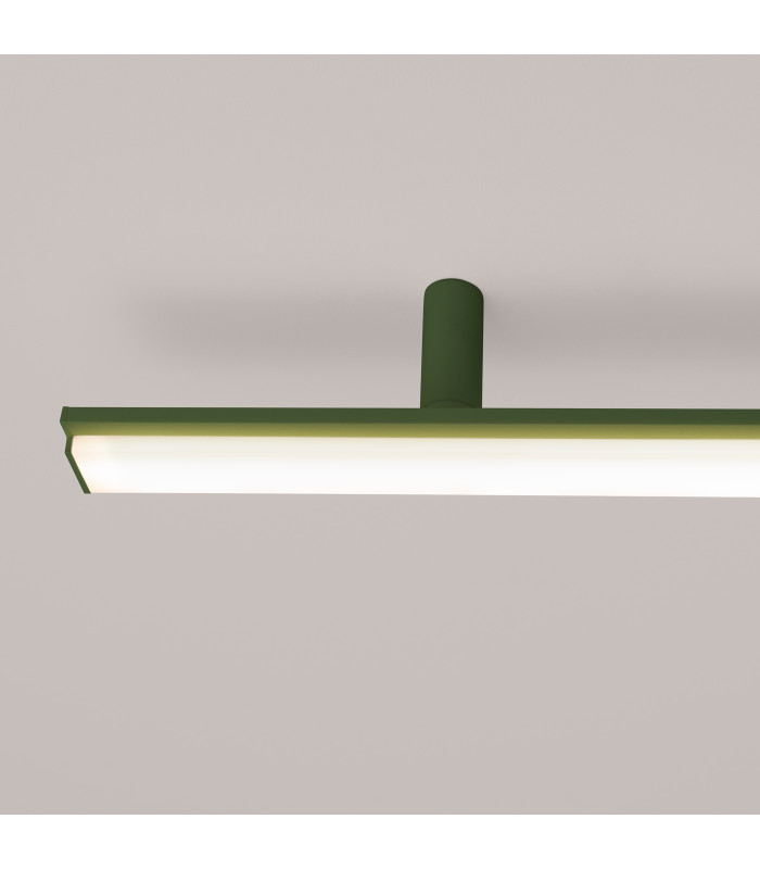 Lagom Integrated LED Semi Flush Ceiling Light Olive Green 3000K-5
