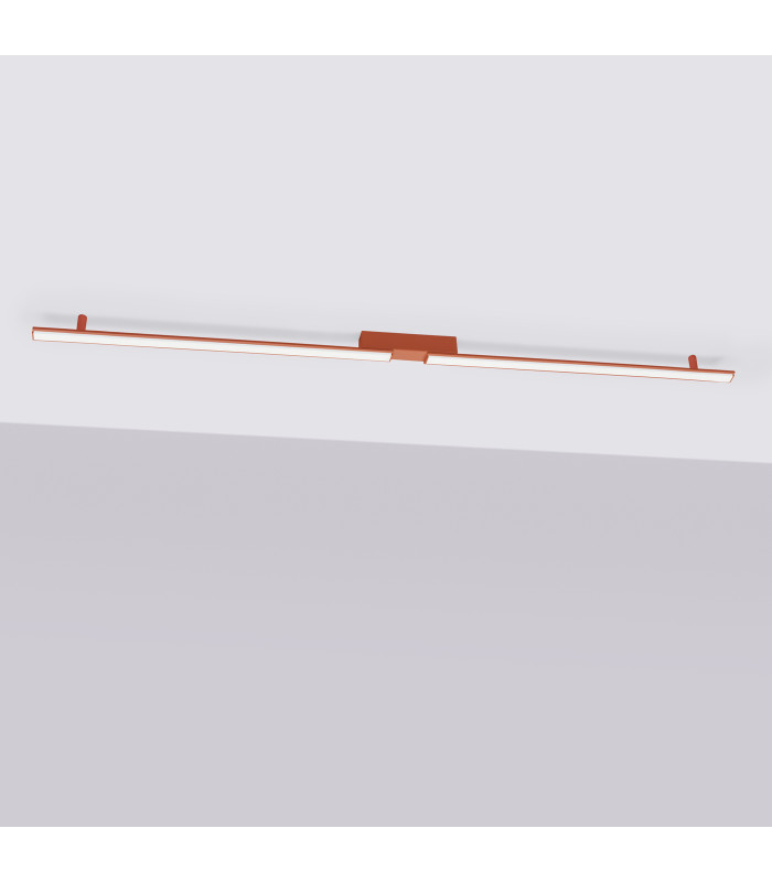 Lagom Integrated LED Semi Flush Ceiling Light Red Ochre 3000K-2
