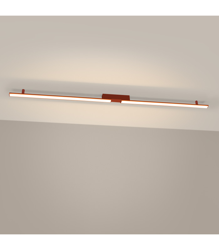 Lagom Integrated LED Semi Flush Ceiling Light Red Ochre 3000K-3
