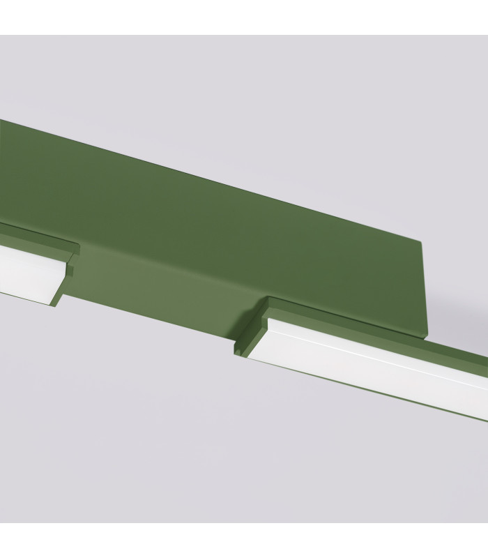Lagom Integrated LED Semi Flush Ceiling Light Olive Green 3000K-7