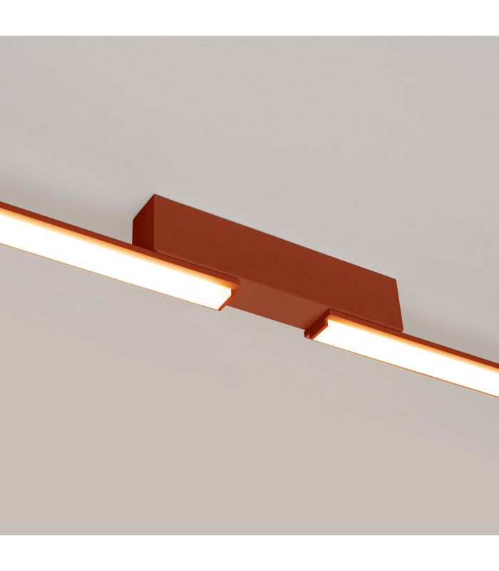 Lagom Integrated LED Semi Flush Ceiling Light Red Ochre 3000K-6
