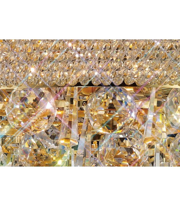 Ceiling Pendant Chandelier 20 Light French Gold, Crystal - 16