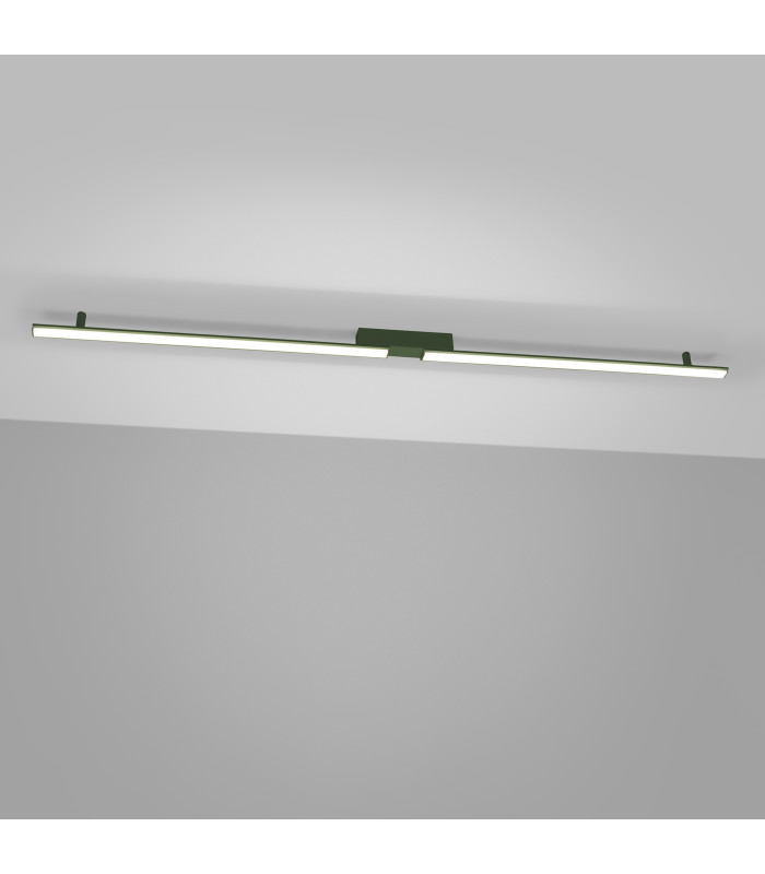 Lagom Integrated LED Semi Flush Ceiling Light Olive Green 4000K-3