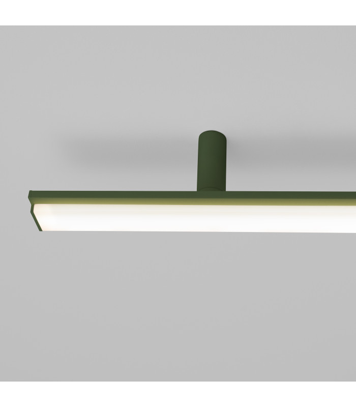 Lagom Integrated LED Semi Flush Ceiling Light Olive Green 4000K-5