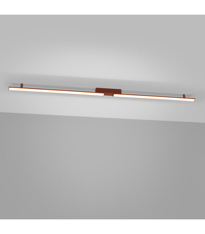 Lagom Integrated LED Semi Flush Ceiling Light Red Ochre 4000K-3