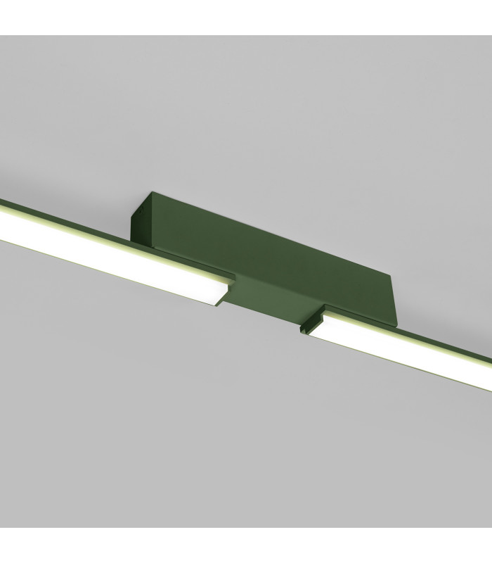 Lagom Integrated LED Semi Flush Ceiling Light Olive Green 4000K-6