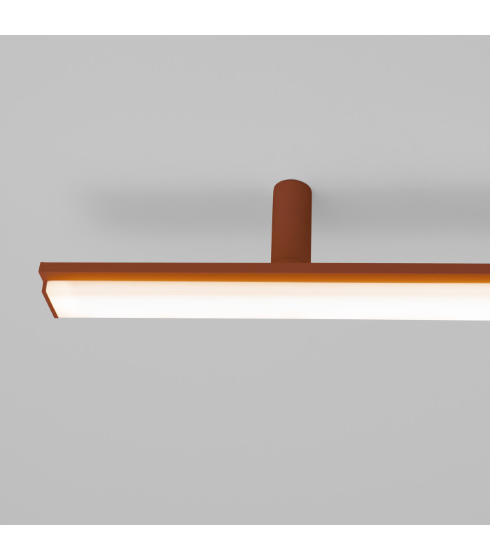 Lagom Integrated LED Semi Flush Ceiling Light Red Ochre 4000K-5
